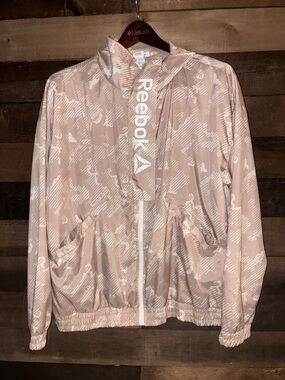 Reebok Light Pink Camo Hooded Windbreaker